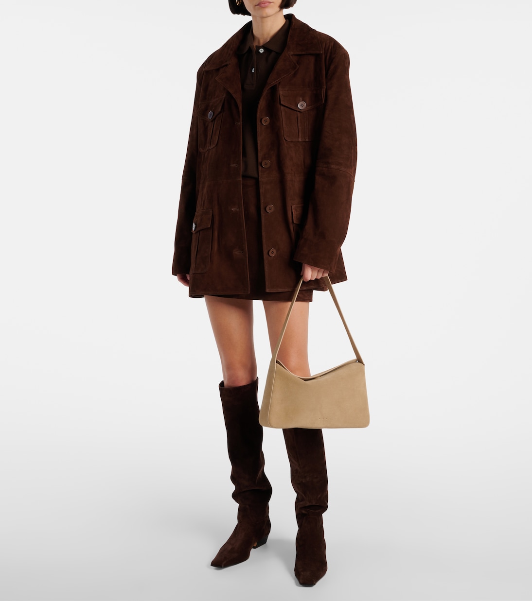 Schultertasche Small aus Veloursleder | Aesther Ekme