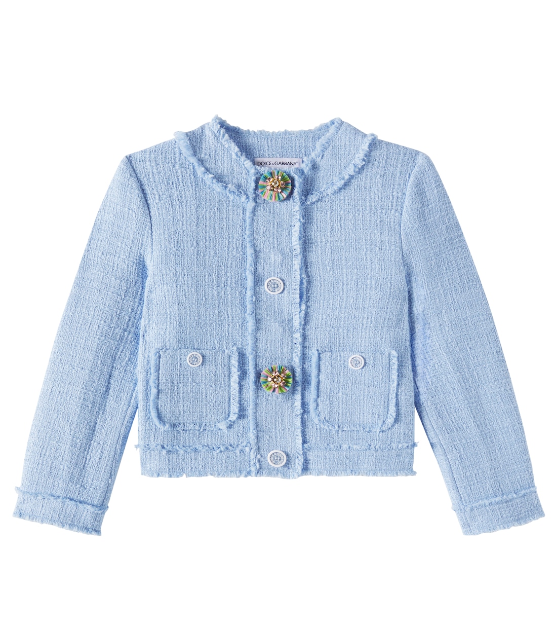 Chaqueta de mezcla de algodón de tweed | Dolce&Gabbana Kids