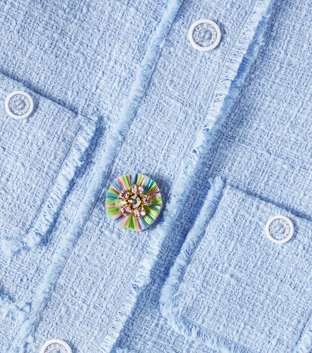 Chaqueta de mezcla de algodón de tweed | Dolce&Gabbana Kids