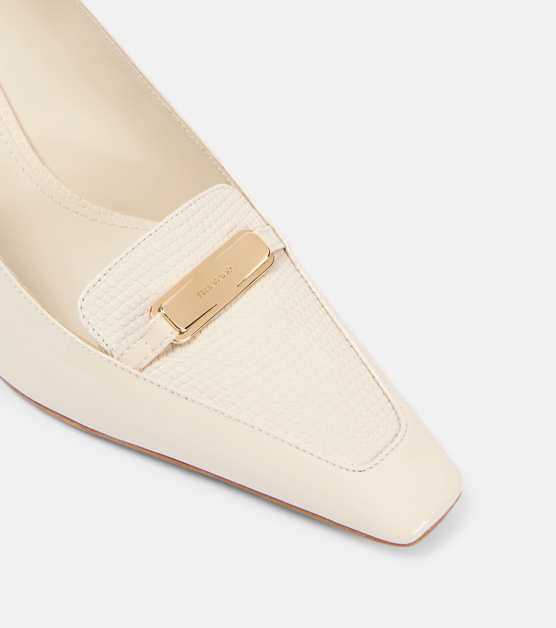 FERRAGAMO Dilli - Sandali con Tacco in Pelle Verniciata per Giovani Stilisti