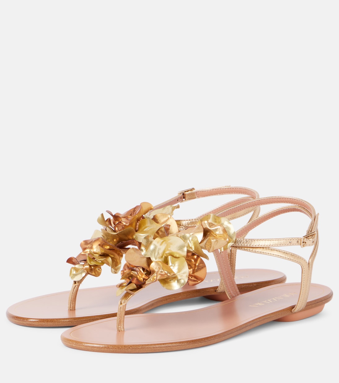 Appliqué metallic leather sandals | Aquazzura
