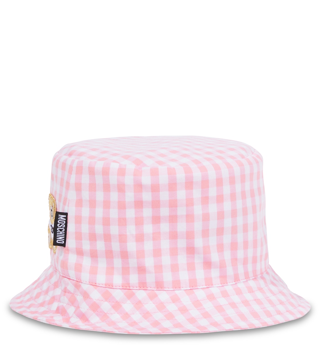 Teddy Bear embroidered checked bucket hat | Moschino Kids