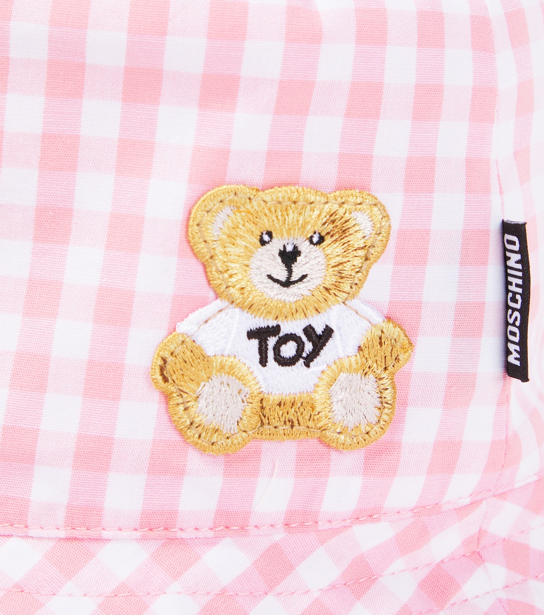 Teddy Bear embroidered checked bucket hat | Moschino Kids