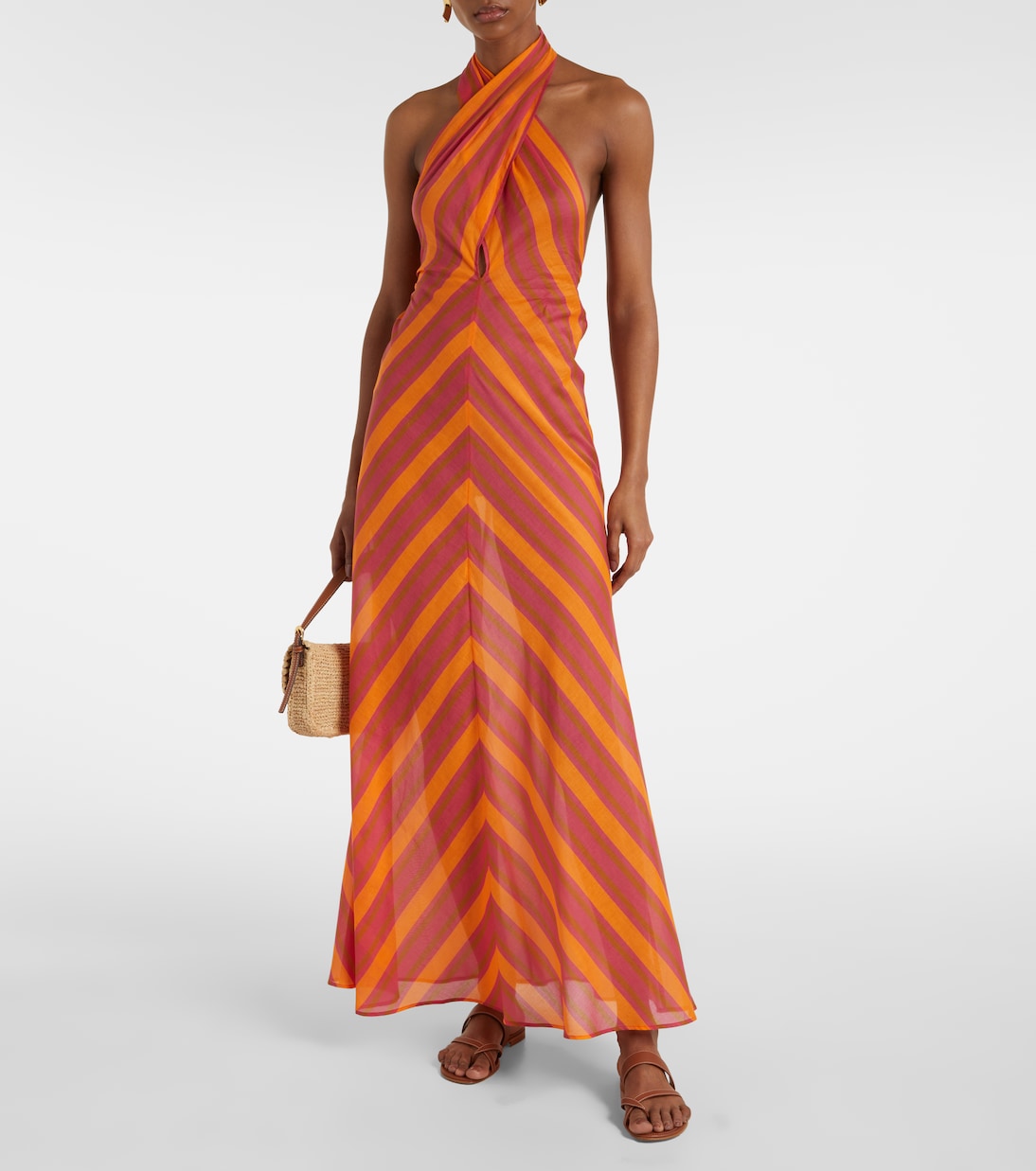 Abito lungo Neree in voile di cotone con stampa | Eres