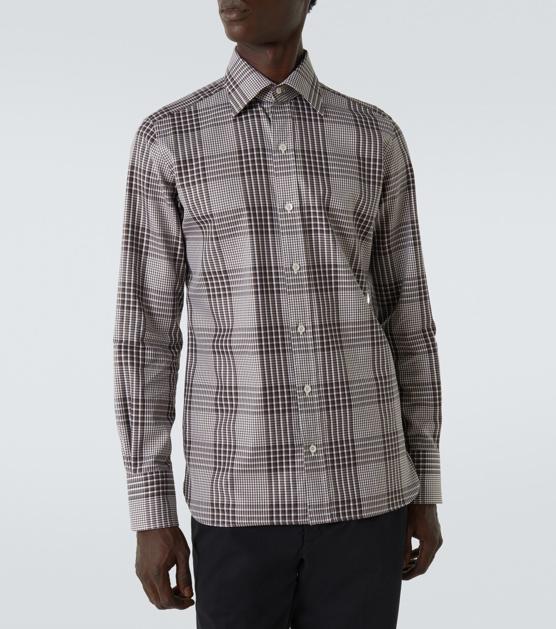 Camisa de algodón a cuadros Príncipe de Gales | Tom Ford
