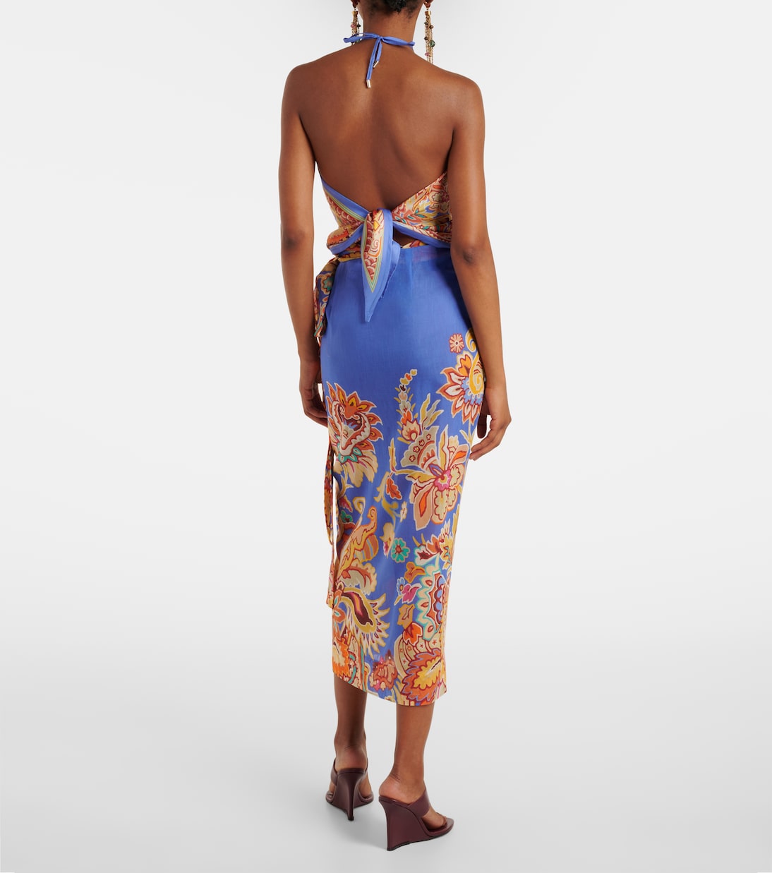 Top de seda estampado con cuello halter | Etro