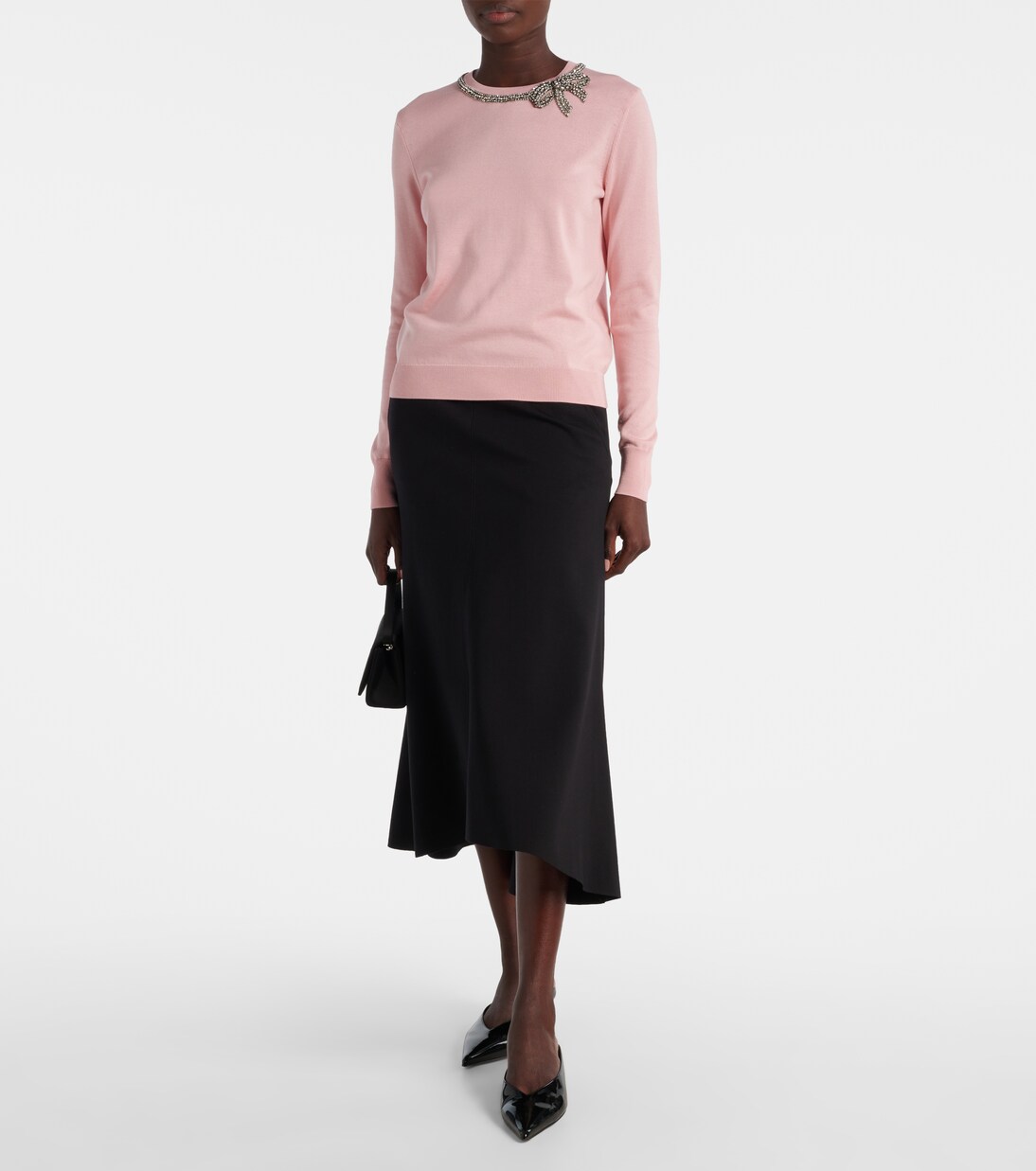 Pull en soie et coton à ornements | Carolina Herrera