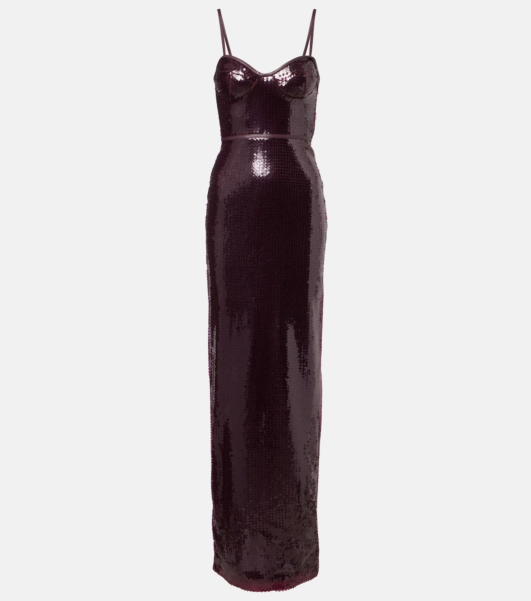 Robe mit Pailletten und Leder | David Koma