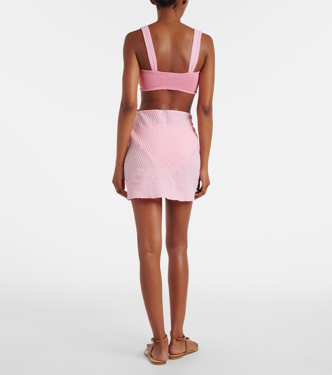 Gingham beach cover-up | Hunza G