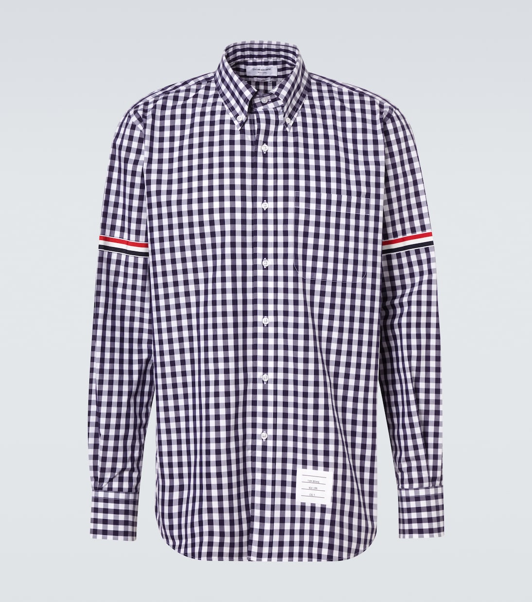 Stripe Oxford Armband gingham cotton shirt | Thom Browne
