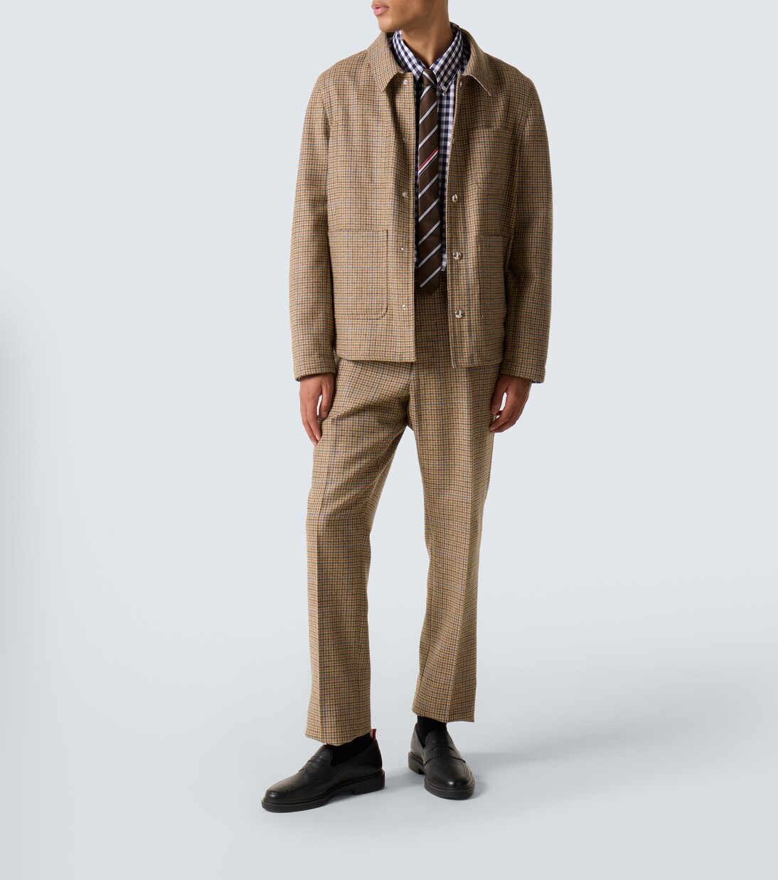 Stripe Oxford Armband gingham cotton shirt | Thom Browne