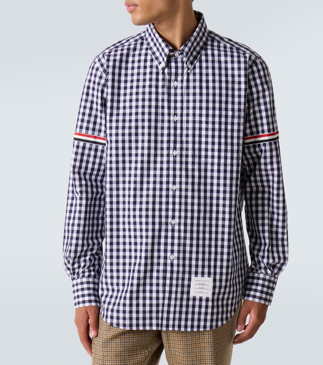 Stripe Oxford Armband gingham cotton shirt | Thom Browne