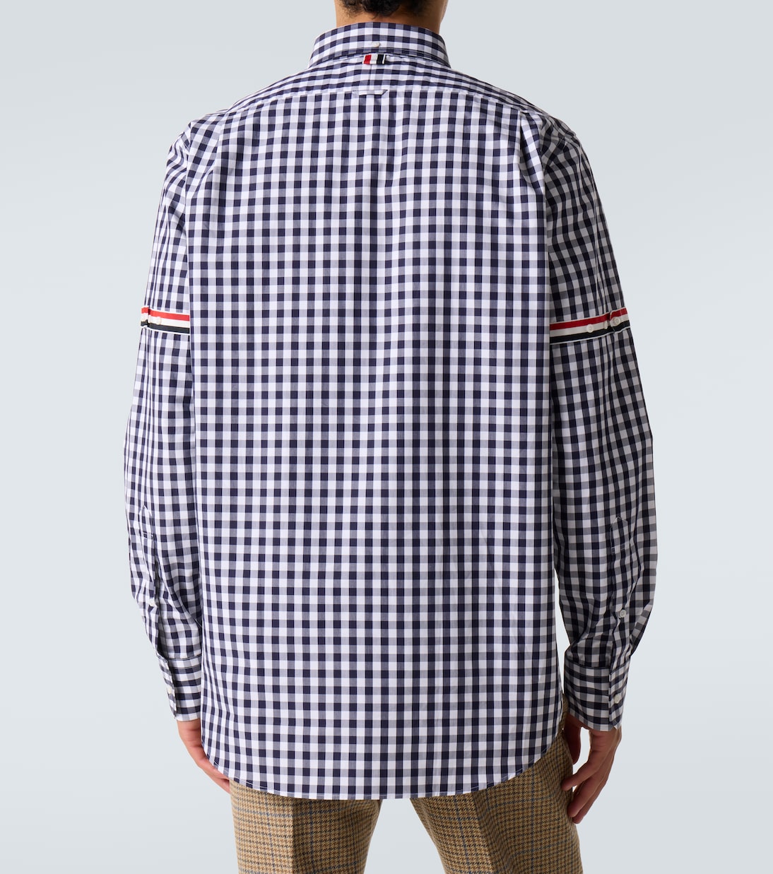 Stripe Oxford Armband gingham cotton shirt | Thom Browne