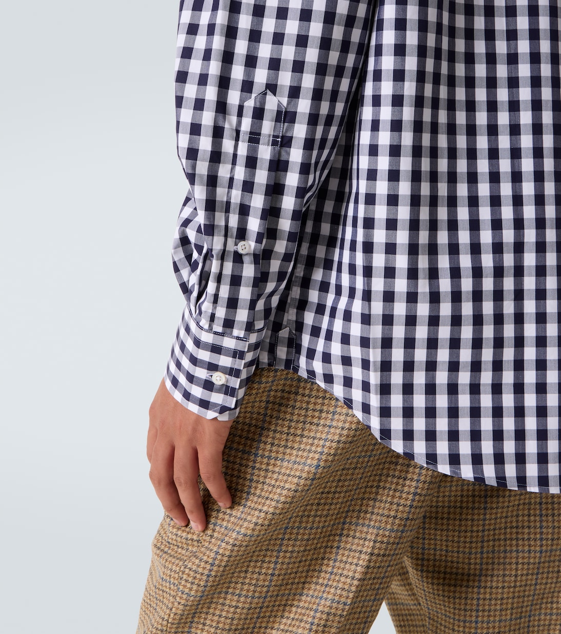 Stripe Oxford Armband gingham cotton shirt | Thom Browne
