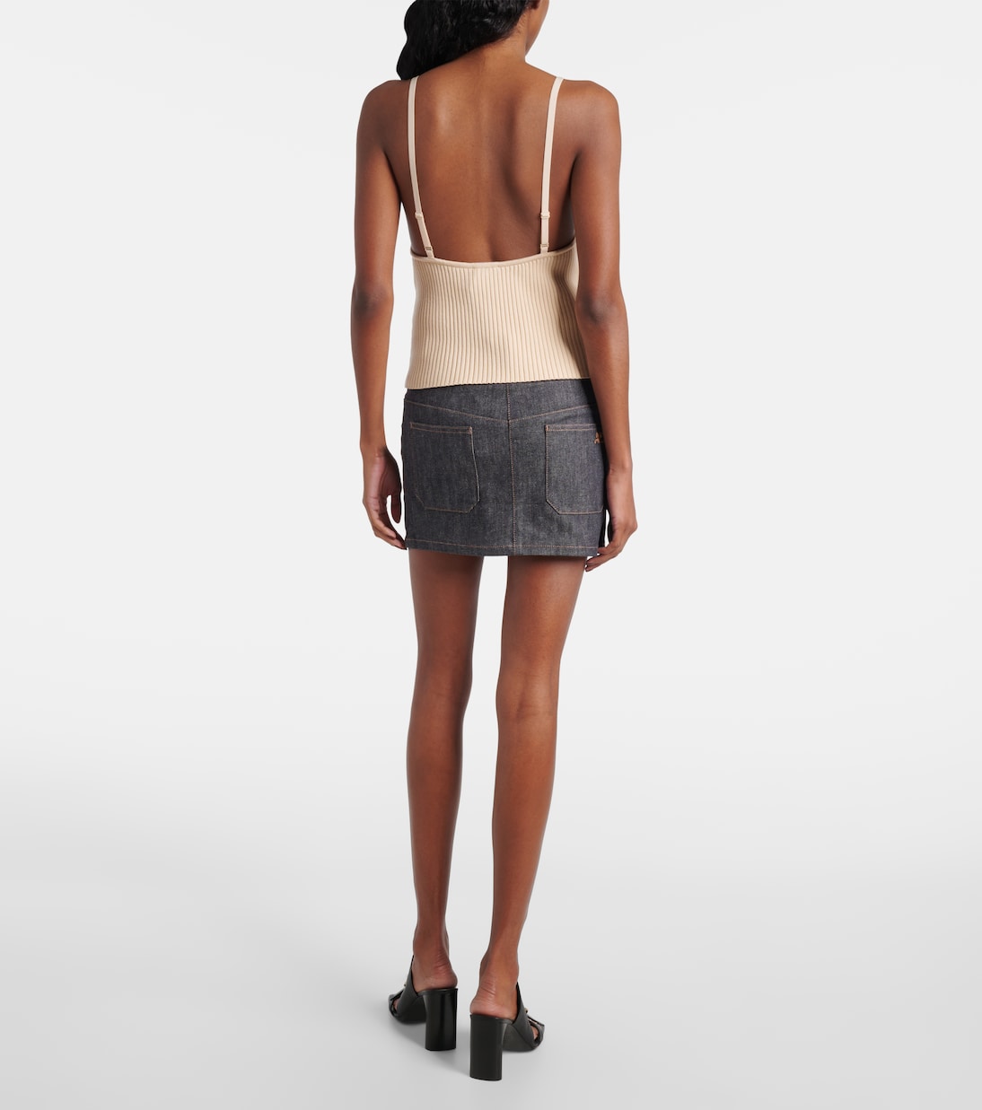 Logo ribbed-knit tank top | Courrèges