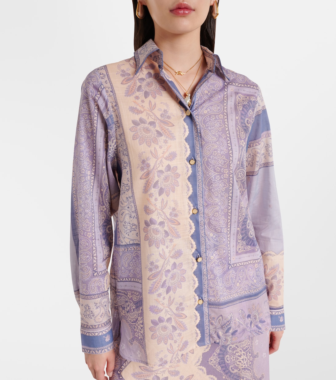 Camisa Lucky de algodón estampada | Zimmermann