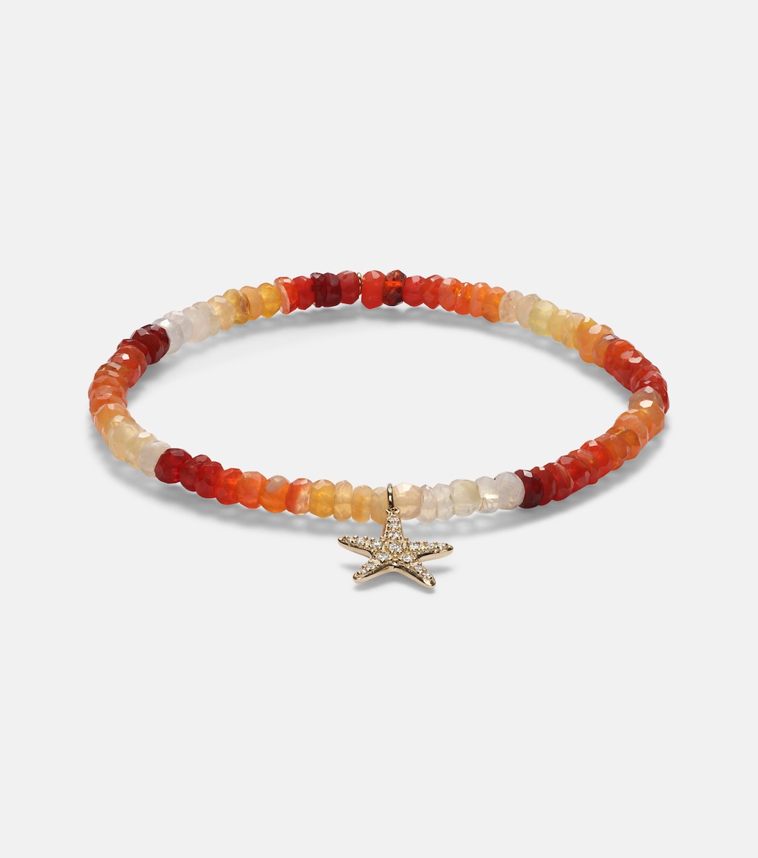 Starfish Small 14kt gold charm bracelet with diamonds | Sydney Evan