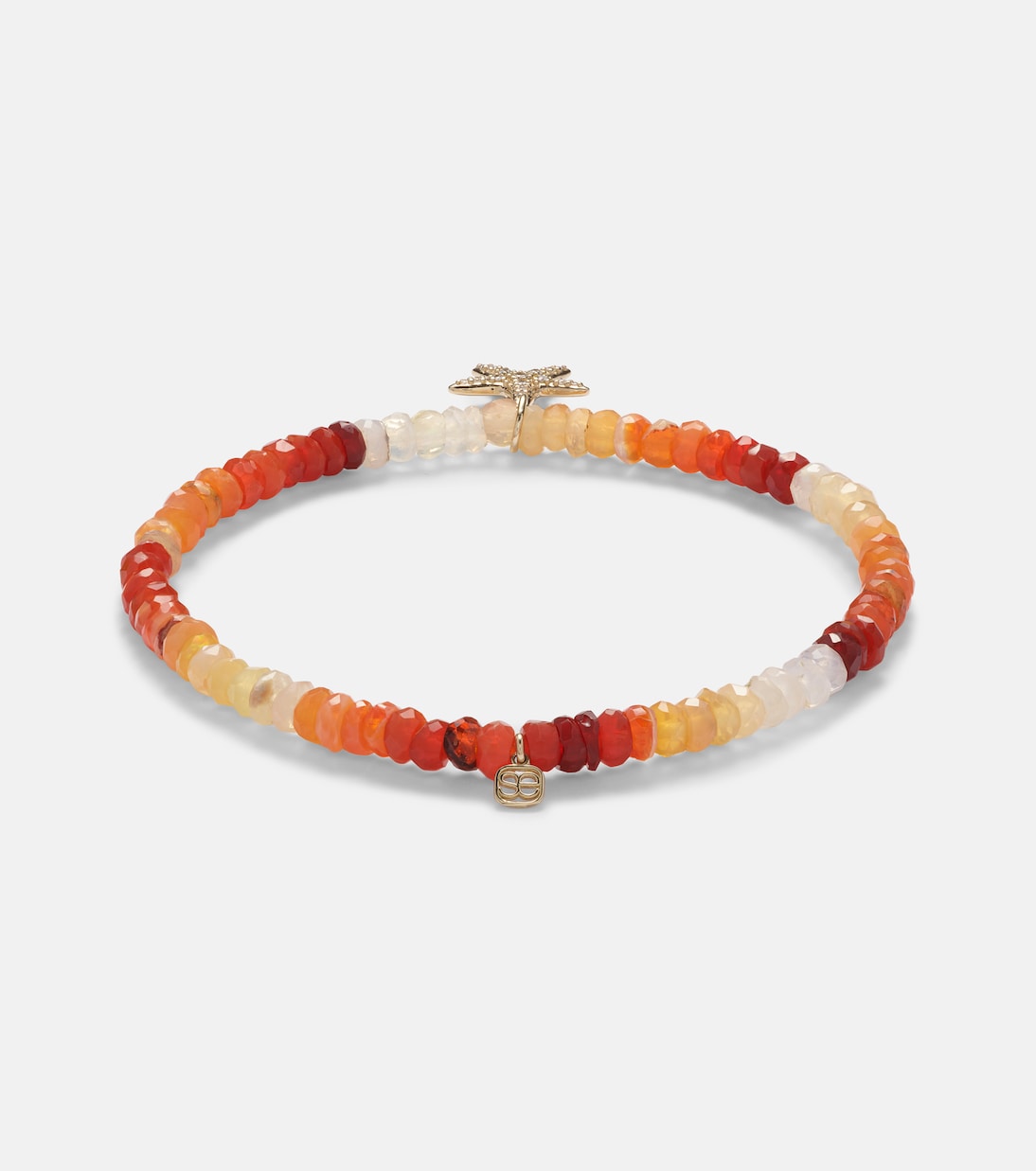 Starfish Small 14kt gold charm bracelet with diamonds | Sydney Evan