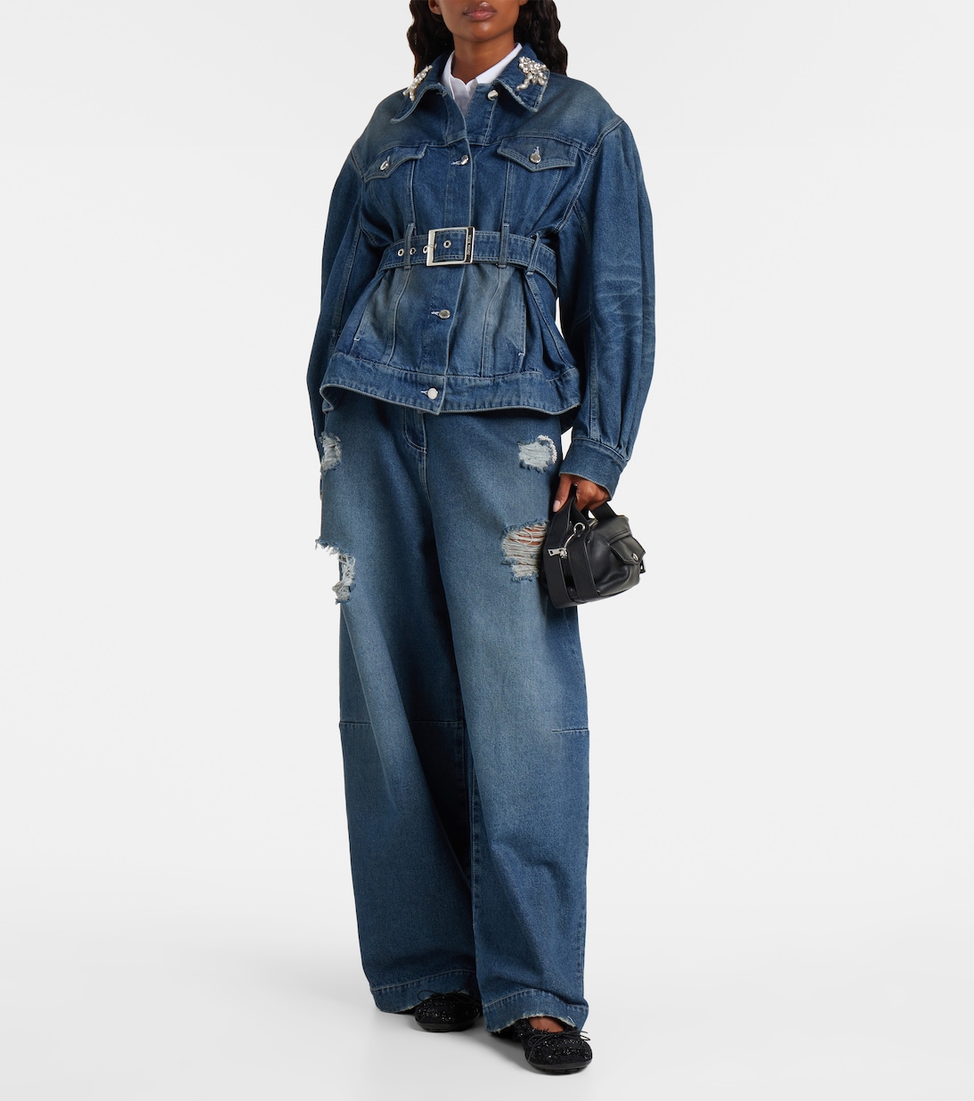 Turbo embellished denim jacket | Simone Rocha
