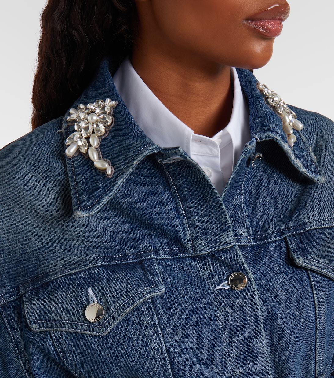 Turbo embellished denim jacket | Simone Rocha