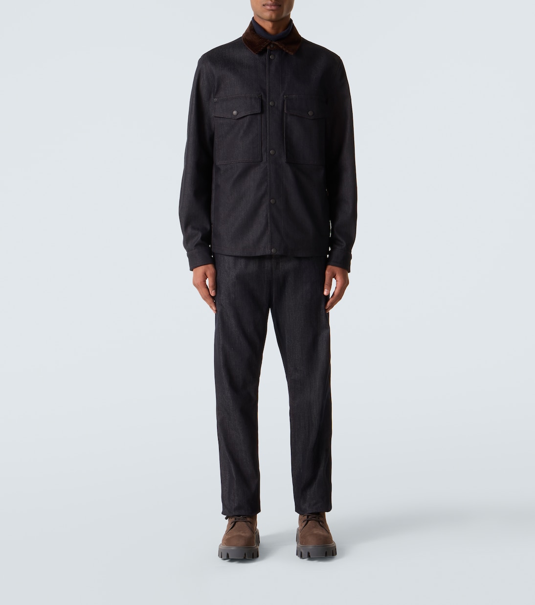 Hemdjacke aus Denim mit Cord | Moncler