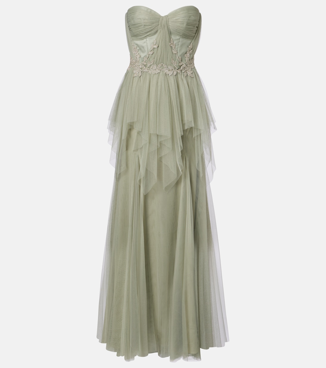 Embellished tulle corset gown | Costarellos