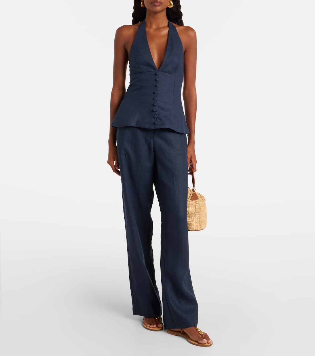 Lulea linen wide-leg pants | Faithfull