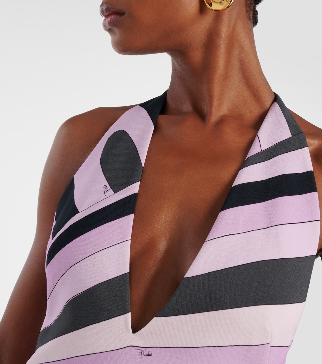 Iride halterneck satin gown | Pucci