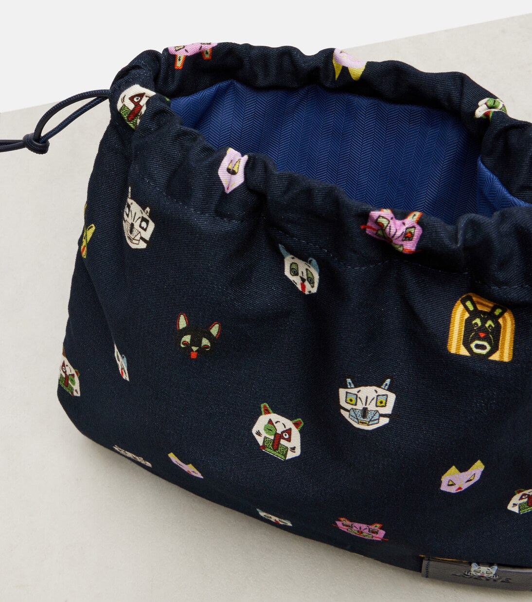 x Louis Wain Cat Small denim pouch | Loewe
