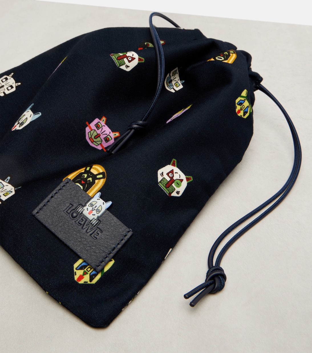 x Louis Wain Cat Small denim pouch | Loewe