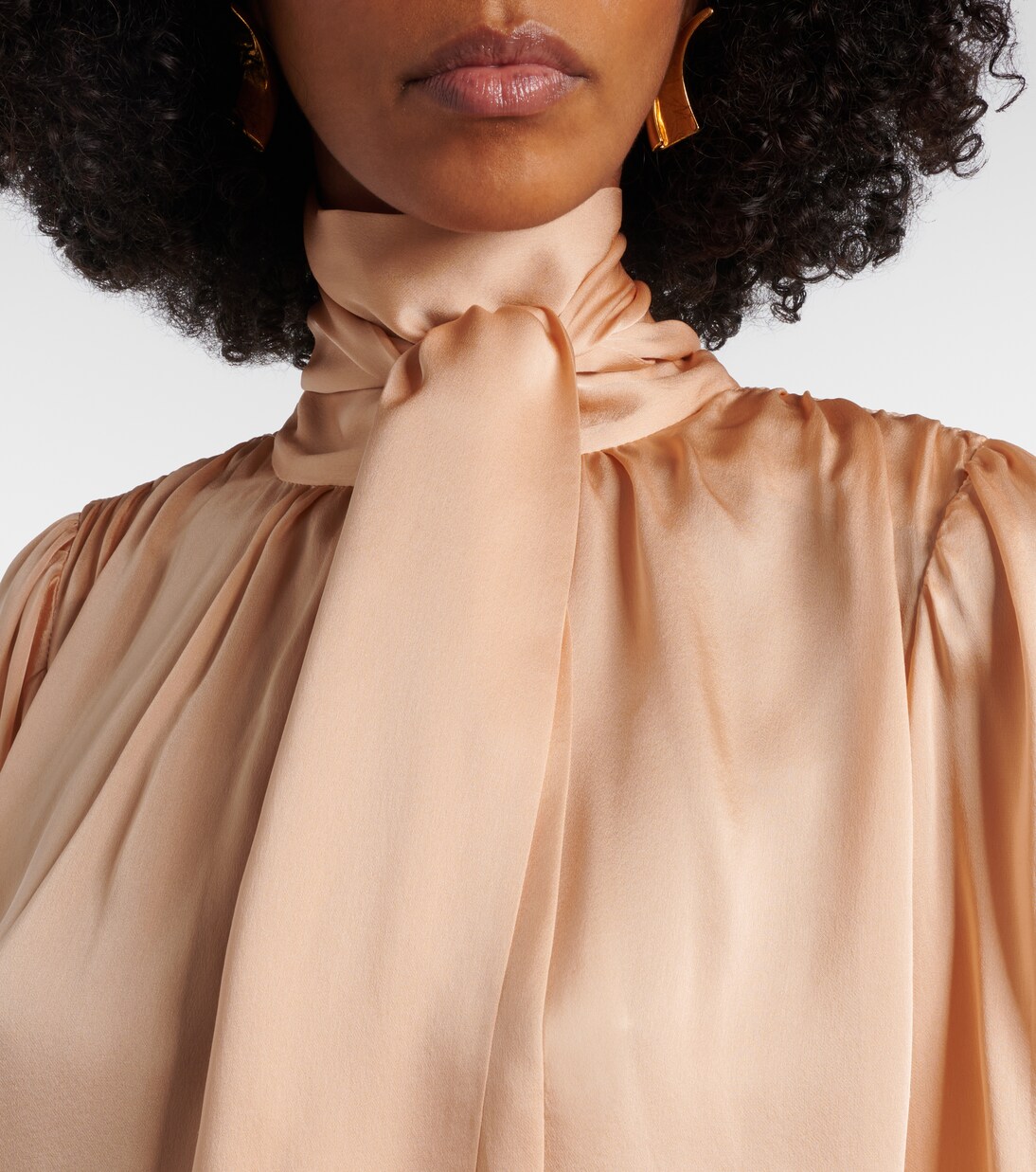 Ornament tie-neck silk chiffon blouse | Ulla Johnson