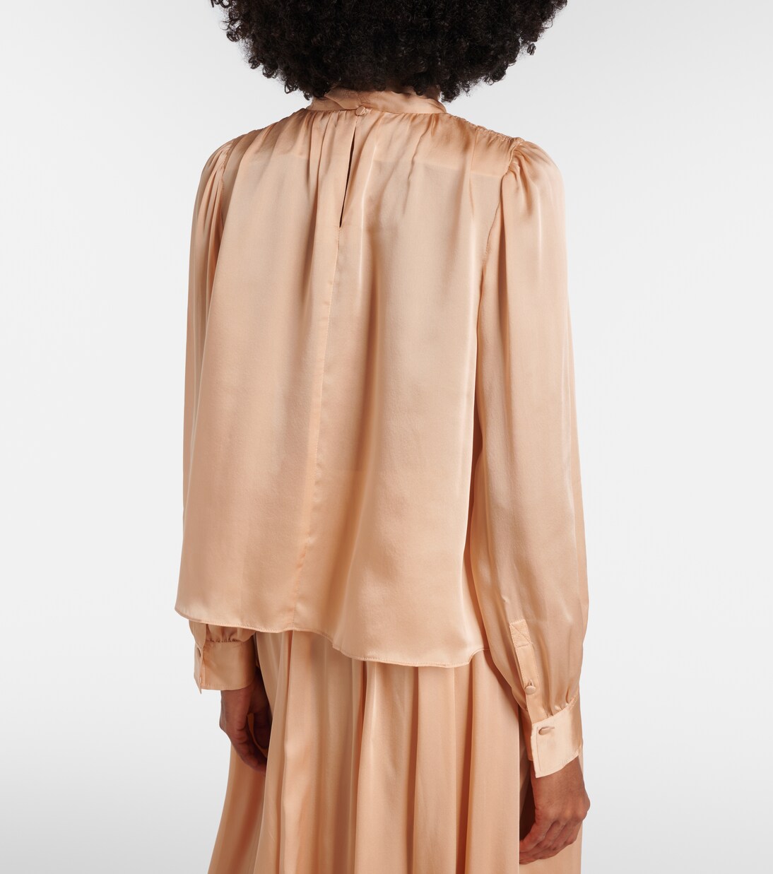 Ornament tie-neck silk chiffon blouse | Ulla Johnson