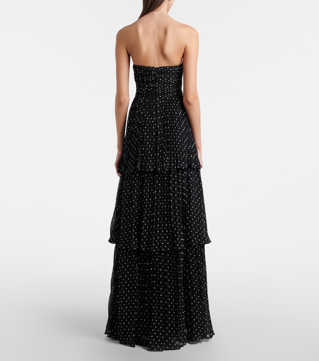 Embellished polka-dot tiered gown | Self-Portrait