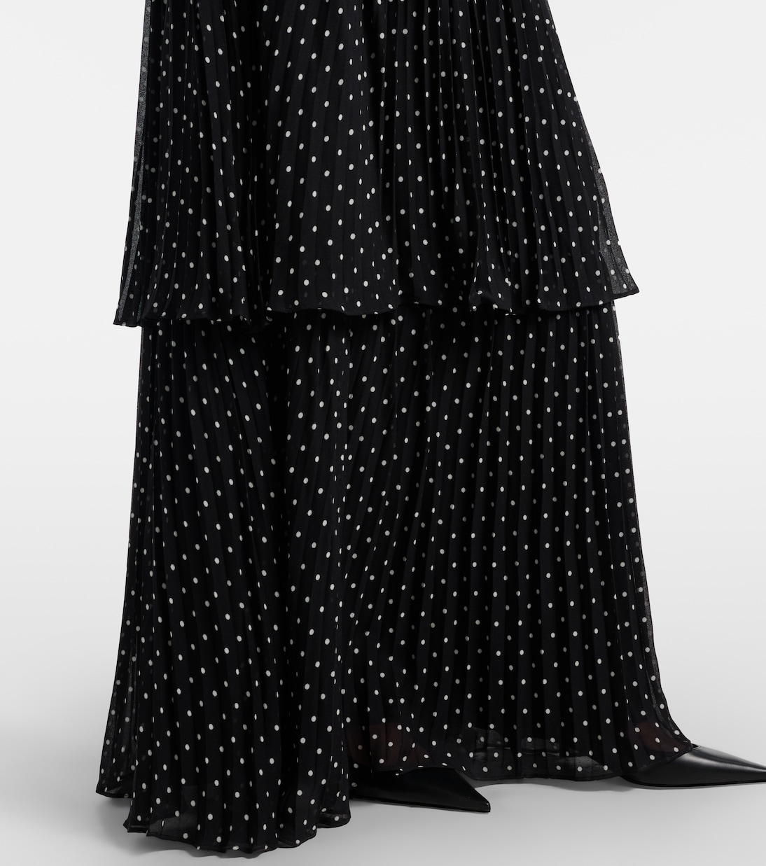 Embellished polka-dot tiered gown | Self-Portrait