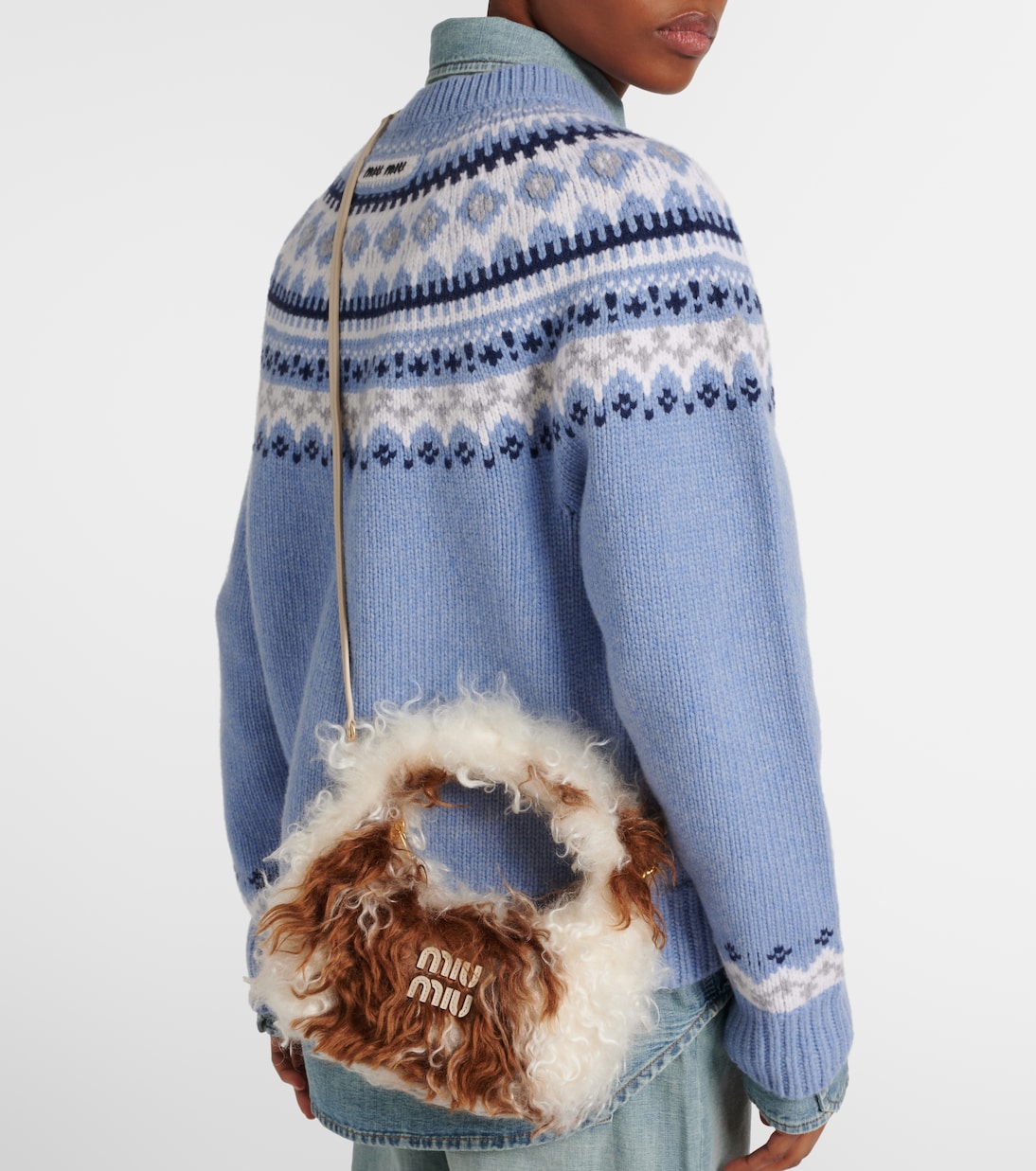 Wander cow-print shoulder bag | Miu Miu