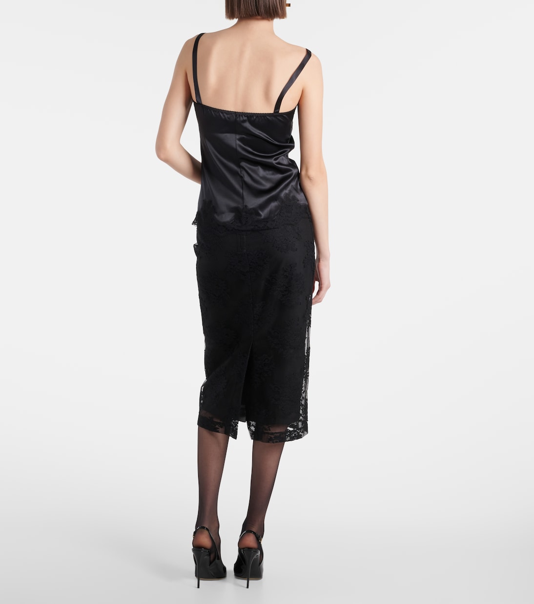 Camisole in raso di seta con pizzo | Dolce&Gabbana