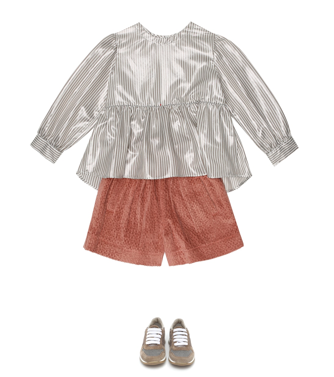 Blusa de seda a rayas | Brunello Cucinelli Kids