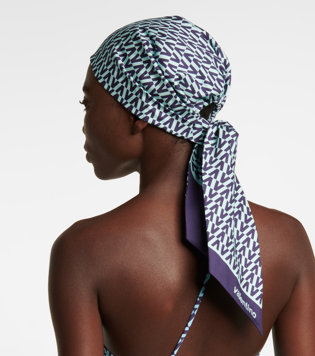 Foulard imprimé en soie et coton | Valentino