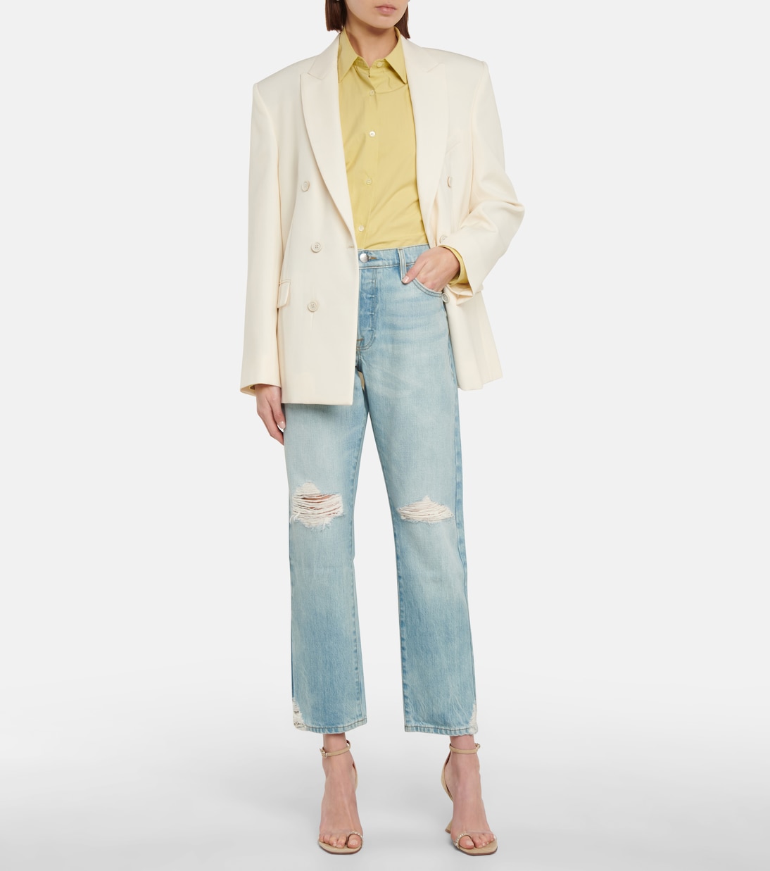 Le Slouch low-rise distressed jeans | Frame