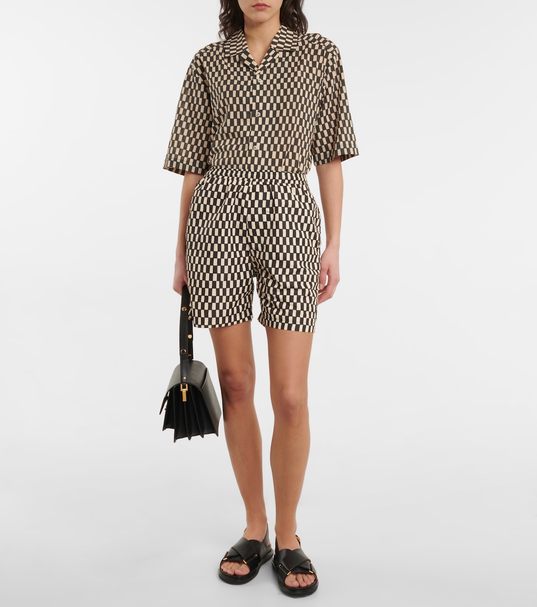 Maitho checked cotton top | Nanushka