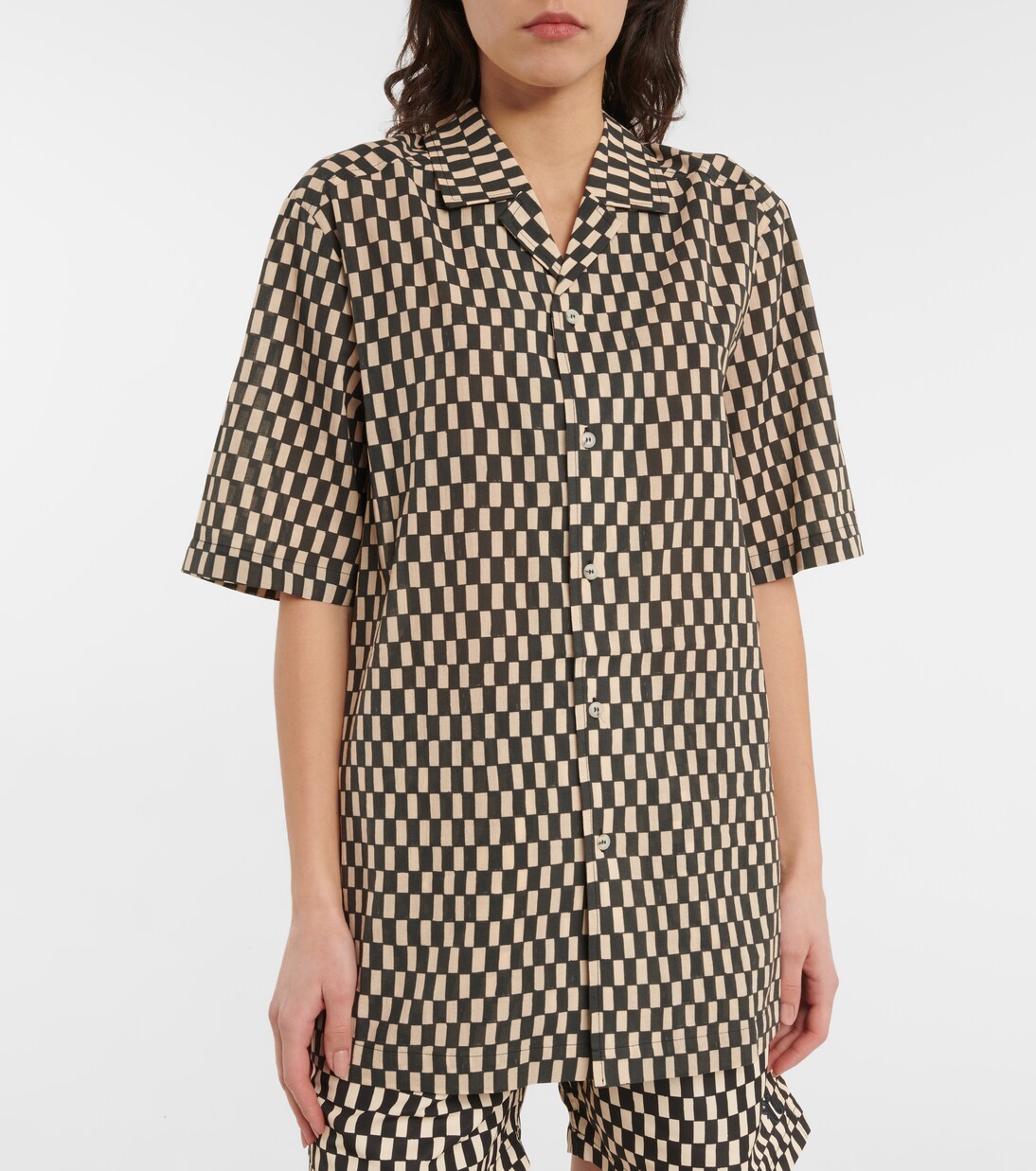 Maitho checked cotton top | Nanushka