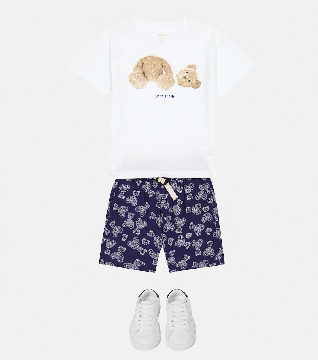 Printed cotton shorts | Palm Angels Kids