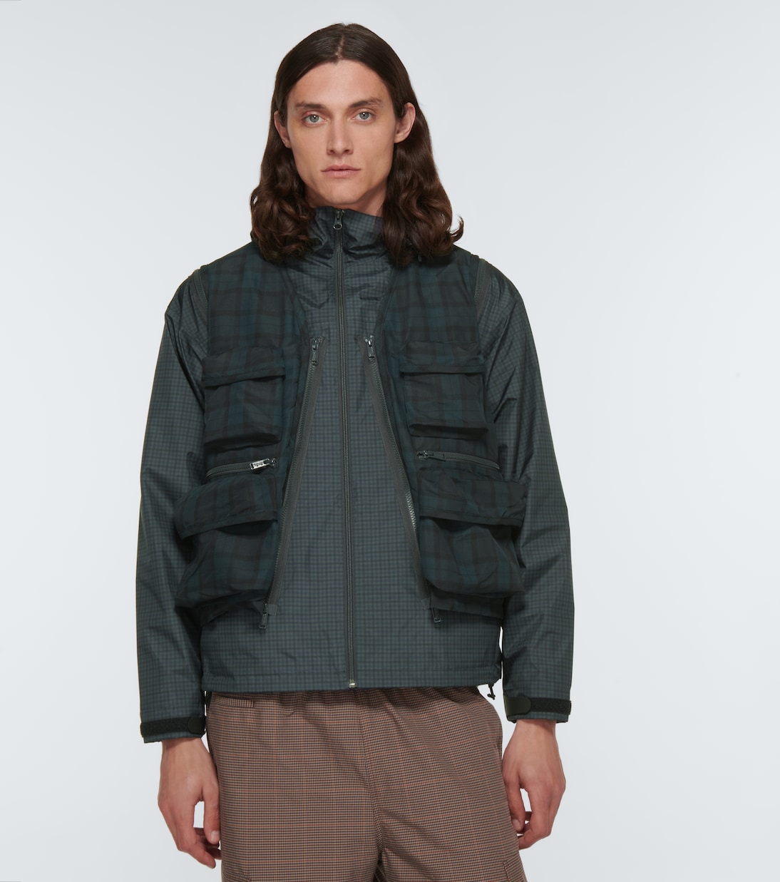 Checked layered blouson jacket | Undercover