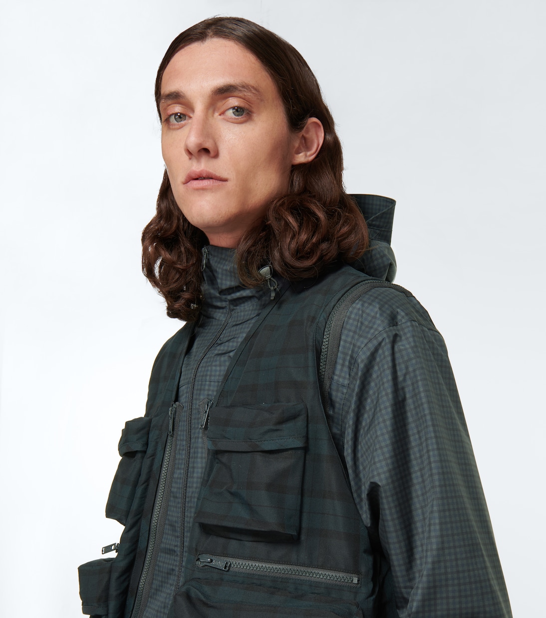Checked layered blouson jacket | Undercover