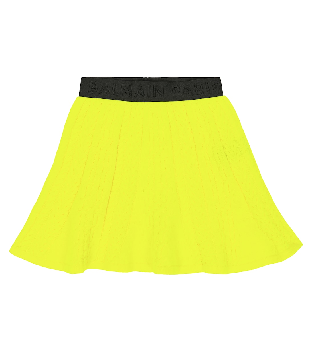 Cable-knit wool and cashmere skirt | Balmain Kids