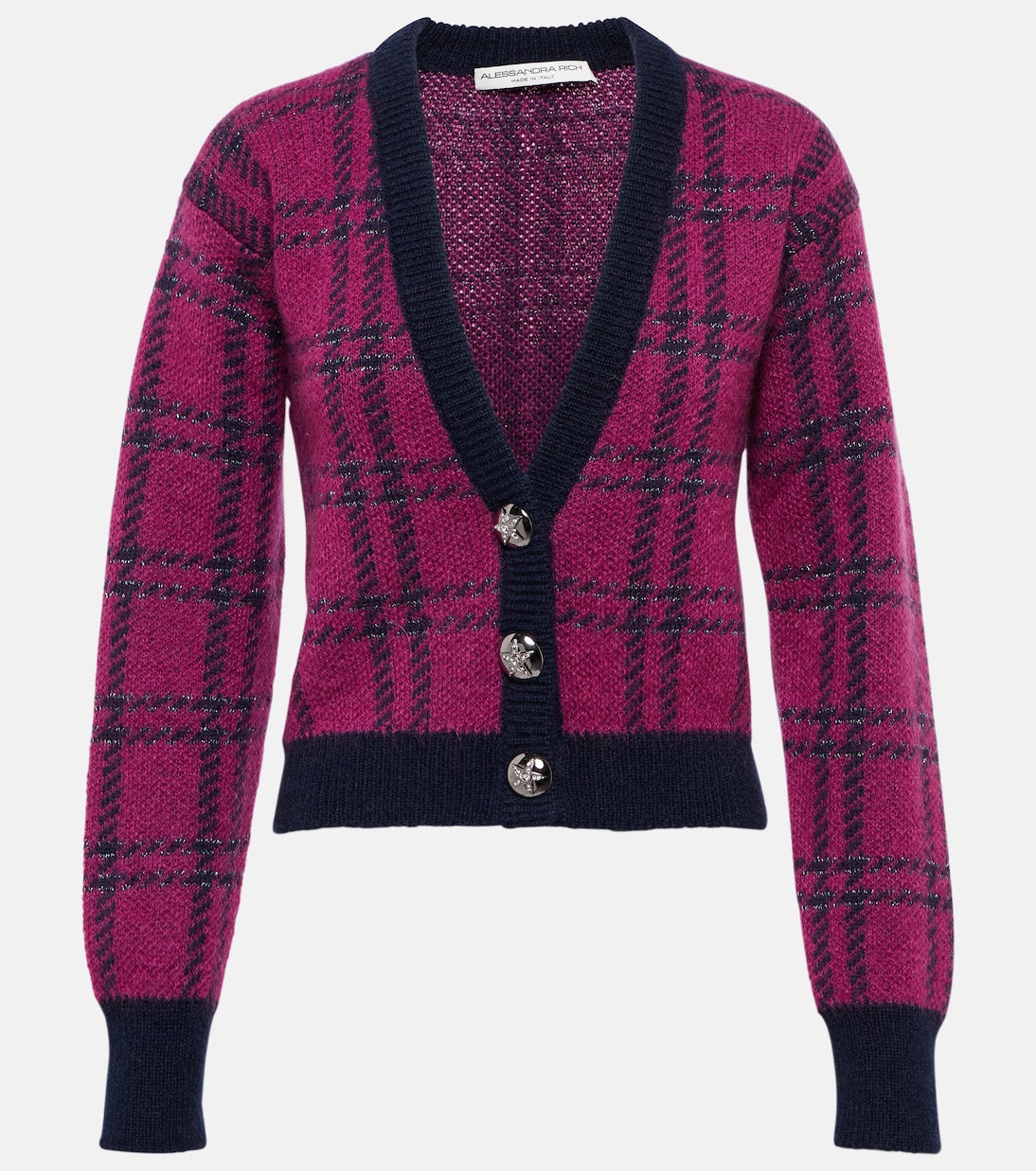 Karierter Cardigan aus Jacquard | Alessandra Rich