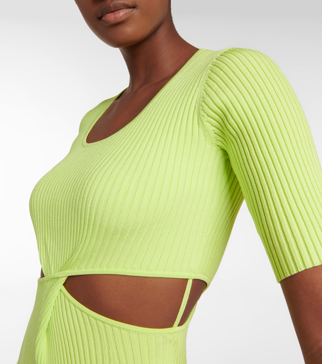Collette ribbed-knit cutout midi dress | Simkhai