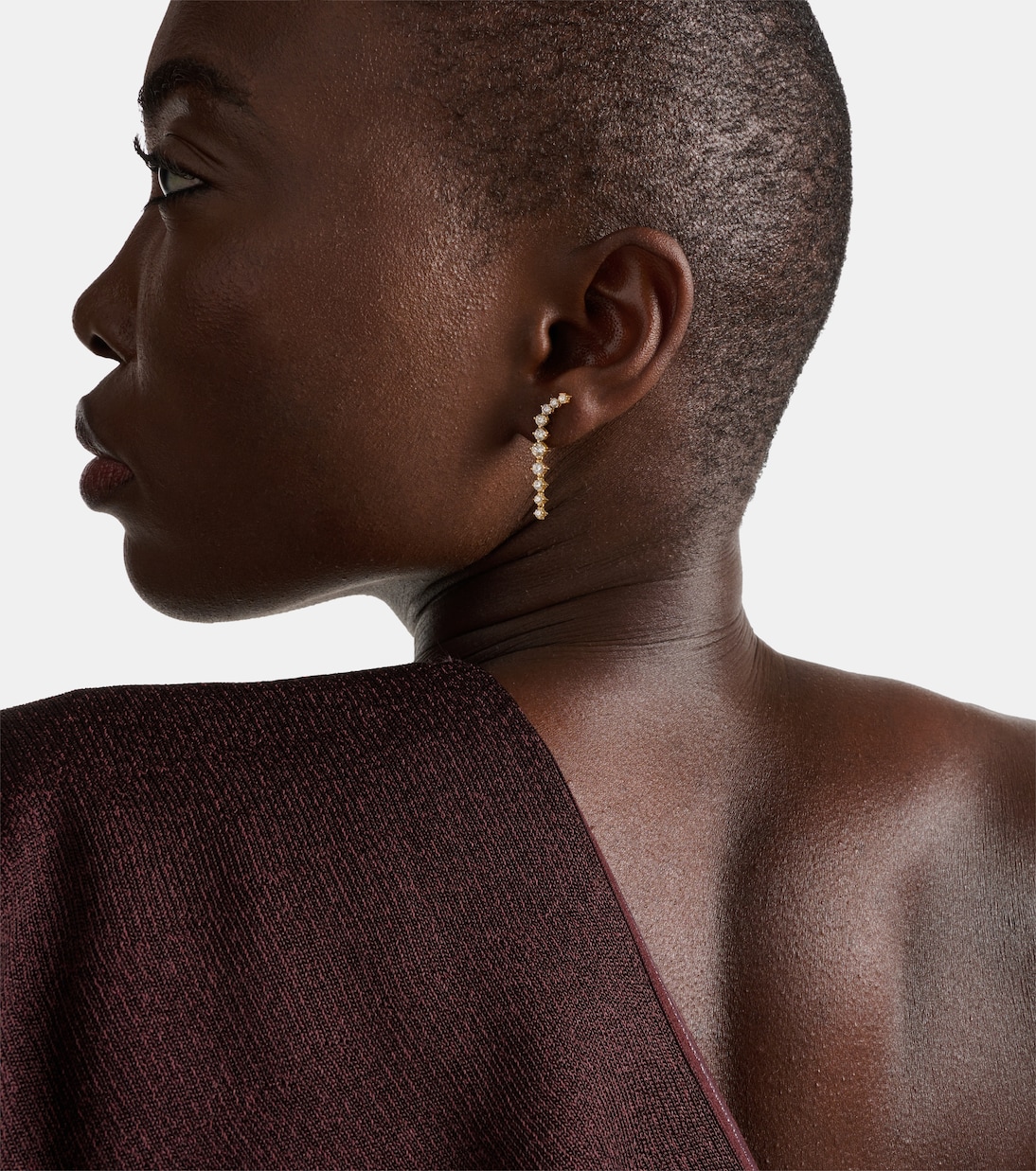 Pendientes Aria Dagger mini de oro de 18 ct con diamantes | Melissa Kaye