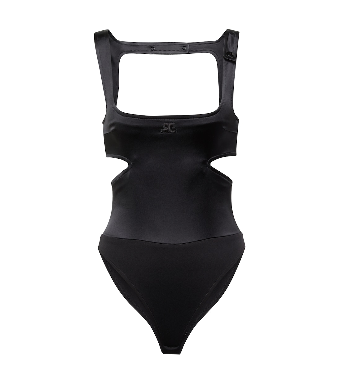 Logo cutout satin bodysuit | Courrèges