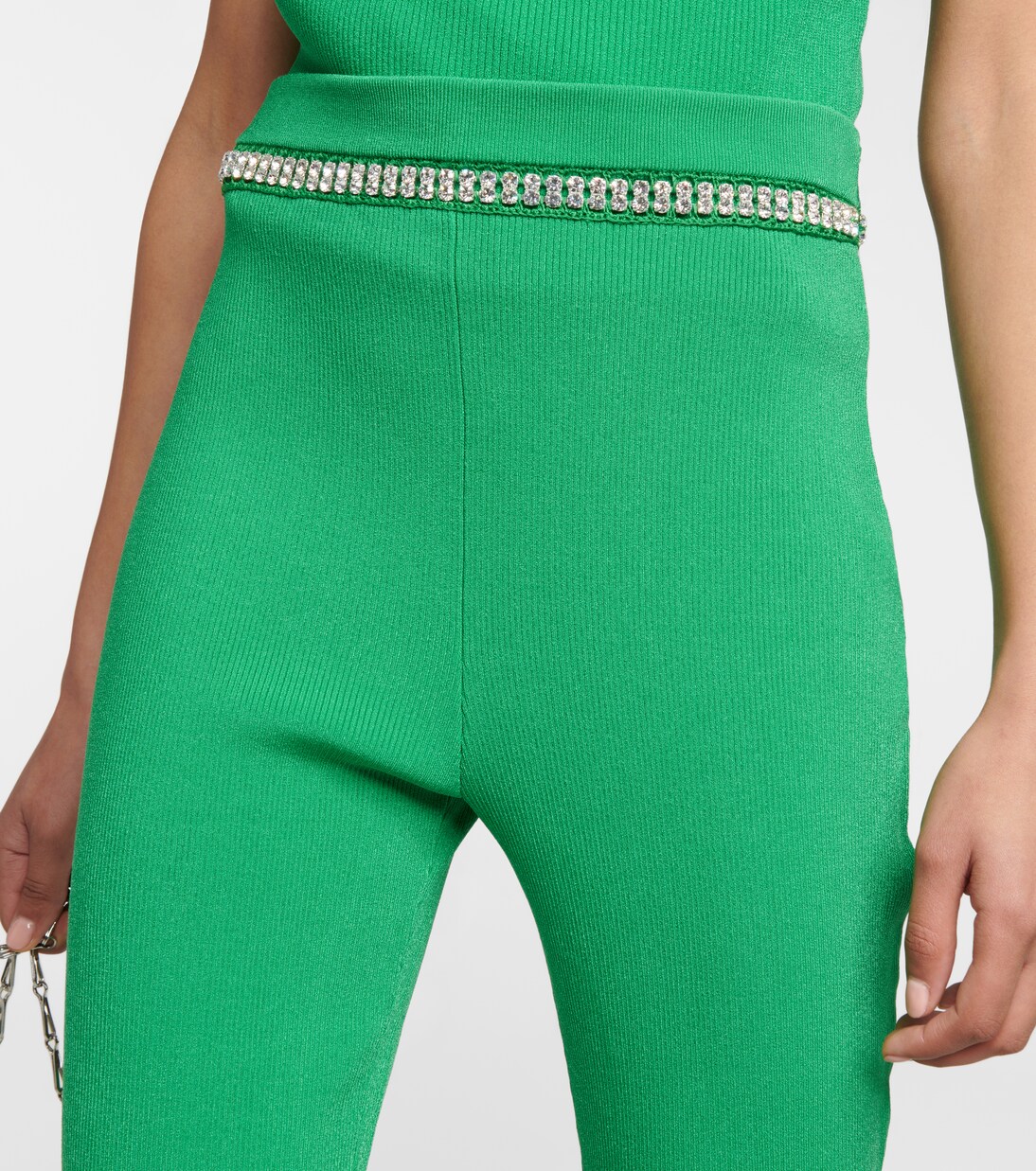 Pantaloni flared in maglia a coste | Rabanne